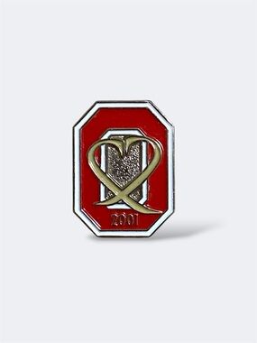 Ohio State University Red Pin - Yellow Ribbon Heart 2001 Memorabilia